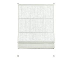 GARDINIA Persiana romana con soportes, Cortina romana, Transparente, Todas las piezas de montaje incluidas, Persianas romanas EASYFIX sujetadas con dos rieles, Blanco, 70 x 140 cm (WxH)