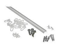 GARDINIA Riel de aluminio de 13 mm, Riel de cortina de una vía, Accesorios incluidos, Longitud: 120 cm, Blanco