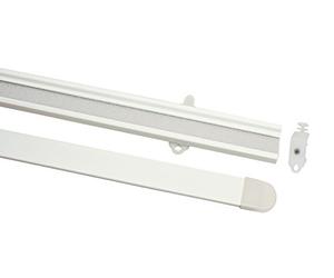 GARDINIA Rieles para estores y cortinas correderas interiores, Cinta de velcro y rodillos premontados, Soporte con cabezal deslizante y perfil de peso, 60 cm, Atlanta, Blanco