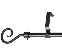 GARDINIA Set de varillas para cortinas "Hook", Juego completo incluyendo material de fijación, Longitud 130-240 cm, Negro