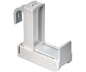 GARDINIA Soporte de abrazadera para barra de cortina, paquete de 2, blanco, plástico