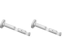 GARDINIA Soporte de doble combinación con placa de montaje de metal para barras de cortina, 2 pistas, Abierto, Todas las piezas de montaje incluidas, serie Chicago, diámetro 20 mm, Blanco