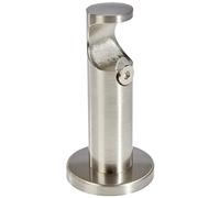 GARDINIA Soporte para barra de cortina con diámetro de 25 mm, 1 vía, abierto, con placa de montaje de metal, incluye material de fijación, distancia a la pared de 8 cm, serie Windsor, aspecto de acero inoxidable