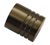 Gardinia 31380 Ludvig botón/contera Cilindro para Barras de Cortina, Serie Chicago, 20 mm de diámetro, Bronce