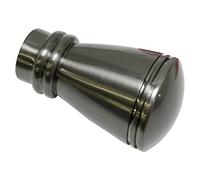 Gardinia Tapones de Extremo para Barra de Cortina, 2 x Finial Siro, Serie Chicago, Metal, Titanio, 20 mm de diámetro