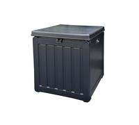 Gardiun Baúl de Resina para Exterior Soften Small 42,8x42,8x46,4 cm Capacidad 76L, Cinta de Sujeción para Tapa y Asas Laterales