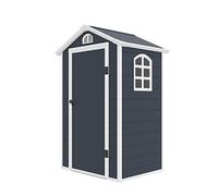Gardiun Caseta de Resina de Jardín New Mara - 1.34 m² 134x104x204 cm con Ventana Lateral y 1 Puerta de 75x173 cm Gris Antracita