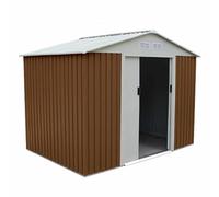GARDIUN KIS12910 - Caseta Metálica Cambridge 4,72 m² Exterior 181x261x198 cm Acero Galvanizado Marrón
