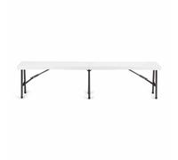 GARDIUN KMB180 - Banco Picnic Plegable Resina Bremen 184x30,5x44,56 cm para Interior y Exterior Acero y Polietileno Blanco Fácil de Plegar con Asa de Transporte