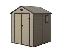 GARDIUN KSP38180 - Caseta de Resina Isabella Crudo/Marrón 3,57 m² Ext. 190x188x225 cm