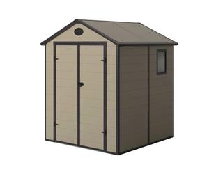 GARDIUN KSP38180 - Caseta de Resina Isabella Crudo/Marrón 3,57 m² Ext. 190x188x225 cm