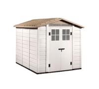 GARDIUN KSP38240 - Caseta de Resina Tuscany Evo 240 6 m² 262x230x220 cm Blanco/Beige