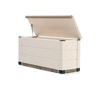 Gardiun Arcón Exterior para Jardín con Capacidad de 230L Tuscany EVO 122x47x57 cm Baúl de Resina con Amortiguador y Suelo