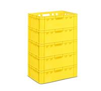 gardivo Eurobox - Caja para carniceros (5 unidades, 60 x 40 x 20 cm, apilable), color amarillo