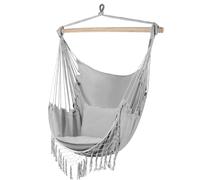 Gardlov Hamaca colgante 97 x 130 cm, para interior y exterior, hasta 120 kg, color gris y gris