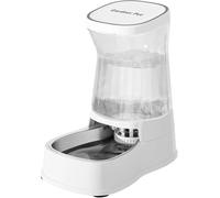 Gardner Pet 3.85L Comedero Gato Automatico, Bebedero Gatos Automatico con Bol Acero Inoxidable, Bebedero Perro para Gravedad, Sin BPA, Prevenir el Vertido, No Requiere Electricidad (Blanco)