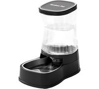 Gardner Pet 3.85L Comedero Gato Automatico, Bebedero Gatos Automatico con Bol Acero Inoxidable, Bebedero Perro para Gravedad, Sin BPA, Prevenir el Vertido, No Requiere Electricidad (Negro)