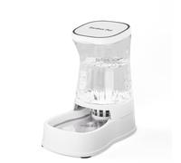 Gardner Pet 3.85L Comedero Gato Automatico, Bebedero Gatos Automatico con Bol Plástico, Bebedero Perro para Gravedad, Sin BPA, Prevenir el Vertido, No Requiere Electricidad (Blanco)