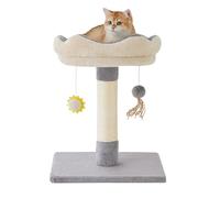 Gardner Pet Árbol para Gatos Pequeño Diseñado para Gatitos, con Juguetes Colgantes y Plataforma, Rascador para Gatos, Altura 50 cm - Forma Redonda - Felpa Corta - Color Gris