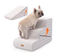 Gardner Pet Escaleras para Mascotas 2 en 1, con Tres peldaños de Espuma de Alta Densidad y diseño Antideslizante para facilitar el Acceso a sofás y Camas - Verde-M