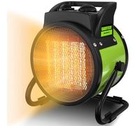GARDTECH - Calefacción Industrial 3000 W, ahorro de energía, cerámica, calentador eléctrico extra potente, gran volumen de aire, calor rápido en 3 segundos, verde