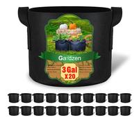 gardzen - Pack de 20 Bolsas de Cultivo de 11,4 litros, macetas de Tela Transpirable con Asas, macetas para Plantas