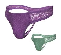 GAREDOB Tanga Sexy para Hombres, Confortable y Suave, Tanga de Encaje Sexy, Ropa Interior UVA Agua, 2 Unidades, Talla M
