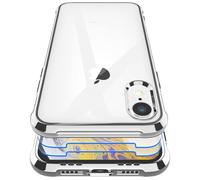 Garegce Funda iPhone XS/X, [2X Vidrio Cristal Templado] Transparente Carcasa Anti-Arañazos Antichoque Protección - Plata