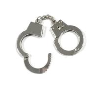Garegce Llavero de esposas de metal, mini llavero de esposas, regalo para amigo, novio, novia, marido, regalo de Navidad y cumpleaños, plata, Mini Handcuffs