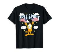 Garfield 4th of July Free Spirit Garfield Holding 2 US Flags Camiseta