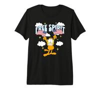Garfield 4th of July Free Spirit Garfield Holding 2 US Flags Camiseta Premium