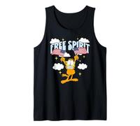 Garfield 4th of July Free Spirit Garfield Holding 2 US Flags Camiseta sin Mangas