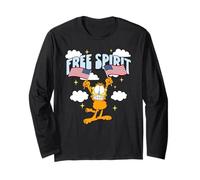 Garfield 4th of July Free Spirit Garfield Holding 2 US Flags Manga Larga