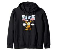 Garfield 4th of July Free Spirit Garfield Holding 2 US Flags Sudadera con Capucha