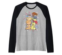 Garfield 4th of July Garfield & Odie Back To Back Fireworks Camiseta Manga Raglan