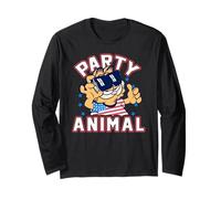 Garfield 4th of July Party Animal Garfield with USA Shirt Manga Larga