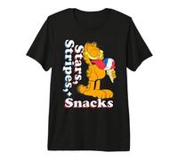 Garfield 4th of July Stars Stripes & Snacks Ice Cream Camiseta Premium