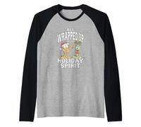 Garfield All Wrapped Up in The Holiday Spirit Christmas Camiseta Manga Raglan