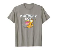 Garfield Birthday Boy Cake & Confetti Celebration Logo Camiseta