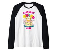 Garfield Birthday Girl Cake Camiseta Manga Raglan