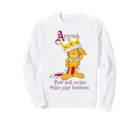 Garfield Casa Gato Rey Gran Ego Comedia Meme Clásico De Dibujos Animados Sudadera