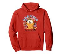 Garfield Chibi Floral Too Cute To Care In Black Text Sudadera con Capucha