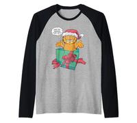 Garfield Christmas Grumpy Are We Having Fun Yet Camiseta Manga Raglan
