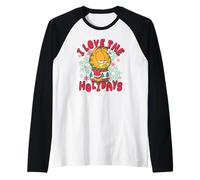 Garfield Christmas I Love The Holidays Ugly Sweater Portrait Camiseta Manga Raglan