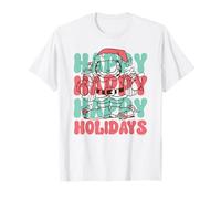Garfield Christmas Santa's Costume Happy Holidays Pattern Camiseta
