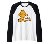 Garfield Gato Fruncido El Ceño Amante De Lasaña Que Le Importa Kitty Classic Camiseta Manga Raglan