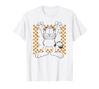 Garfield Halloween Menacing Looking Garfield Retro Checkers Camiseta