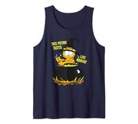 Garfield Halloween Poción Lunes Blues Trick Treat Cartoon Camiseta sin Mangas