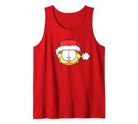 Garfield Happy Merry Christmas Santa Hat Camiseta sin Mangas
