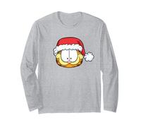 Garfield Happy Merry Christmas Santa Hat Manga Larga